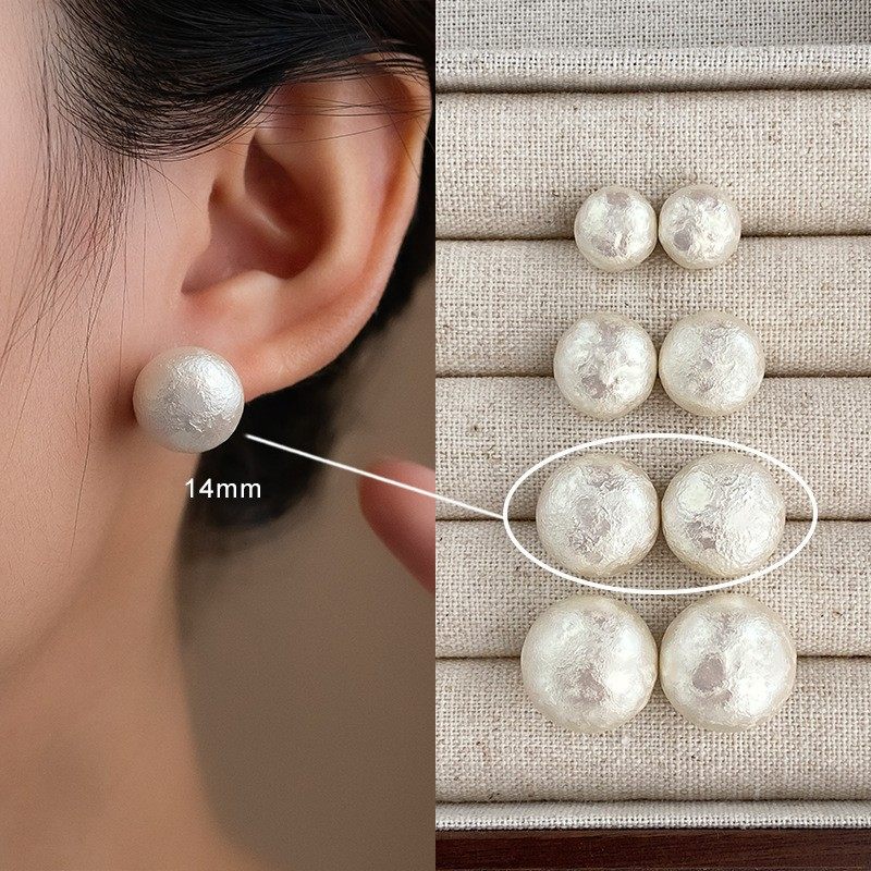 2025新款珍珠耳钉超大轻奢高级气质耳饰棉花珠通勤百搭耳环耳饰,饰品/流行首饰/时尚饰品新,耳钉,淘宝优惠券,粉丝福利购,淘宝优惠卷