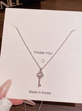 微镶锆石小众设计女锁骨链