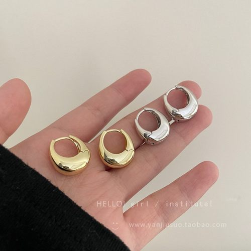 轻奢小众金属感水滴形耳环百搭