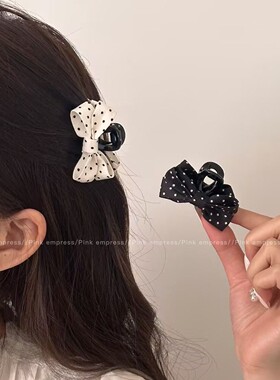 韩系波点蝴蝶结小号抓夹刘海夹