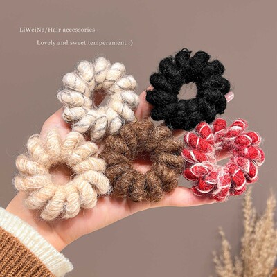 彩色毛线电话线发圈高弹耐用