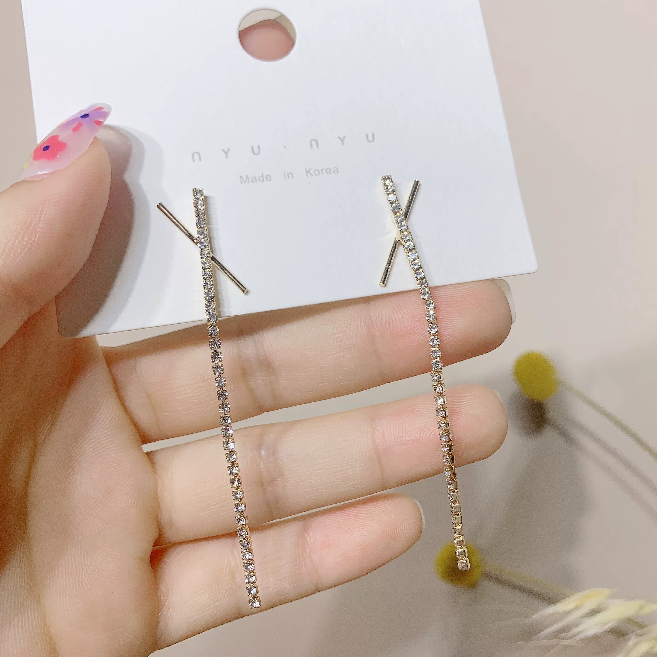Сережки с цирконами и кисточками, серебро 925 образец