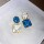 серебряная игла s925, асимметричные квадратные серьги с текстурой кубика льда, серьги контрастного цвета, прозрачные трехмерные серьги, высококачественные серьги mini 3