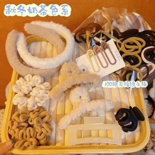 【111件套】抖音同款2024年秋冬新款发饰发夹套装发绳鲨 鱼夹组合