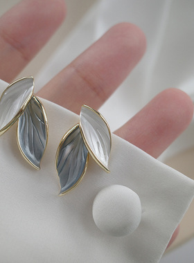 耳环女夏季甜美韩版百搭精品叶子耳钉夏季款不撞衫日系饰品