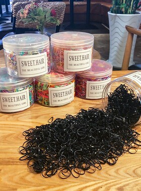 儿童皮筋一次性橡皮筋宝宝强拉不断黑色小发圈不伤发女童头绳头饰