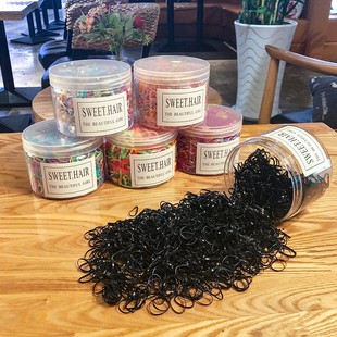 儿童皮筋一次性橡皮筋宝宝强拉不断黑色小发圈不伤发女童头绳头饰