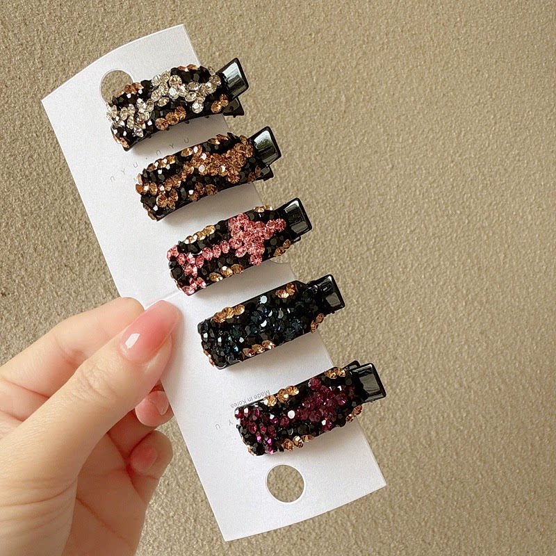 精致炫彩闪钻发夹边夹侧边2025新款高端刘海鸭嘴夹发卡女夹子头饰