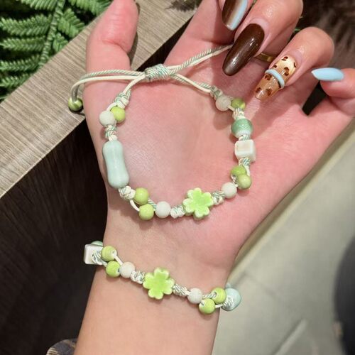 幸运草四叶手工可调手链送闺蜜