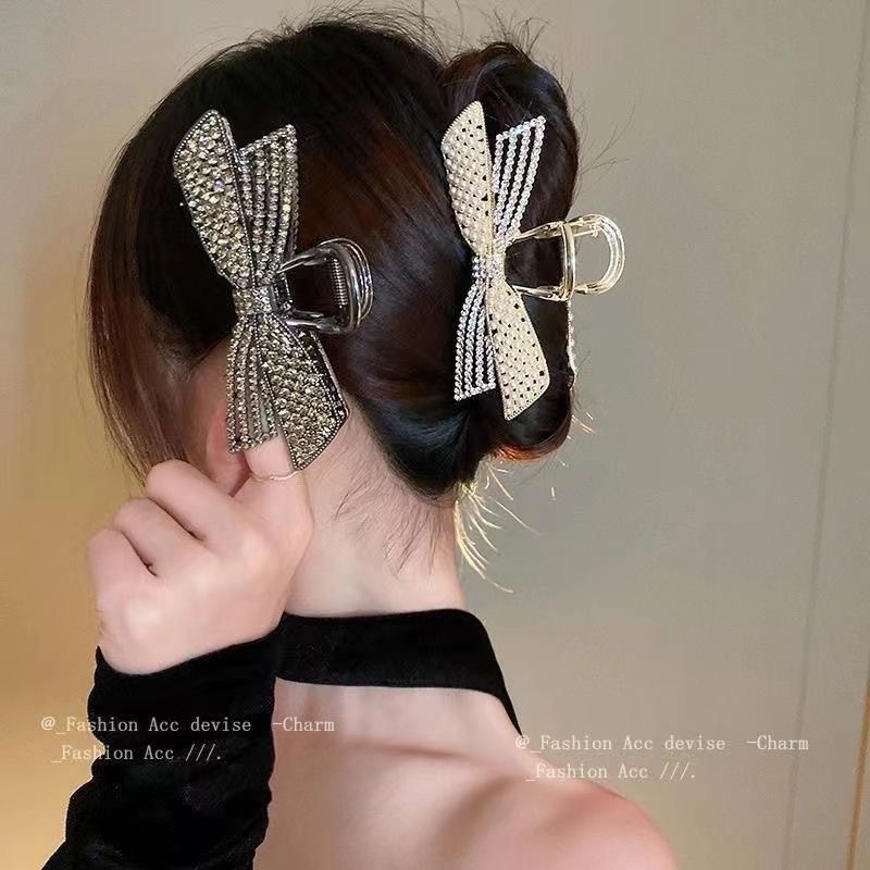 无注册商标轻奢女蝴蝶结发夹