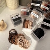 50根新款 气质头绳发饰 奶咖色发圈无痕不伤发橡皮筋扎马尾发绳韩版