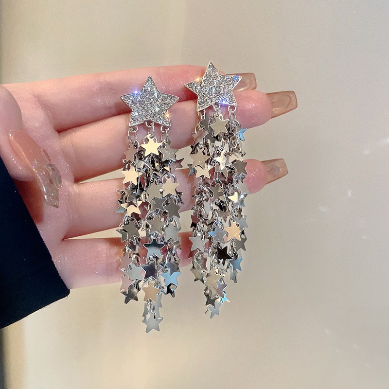 五角星星流苏耳环2023新款爆款