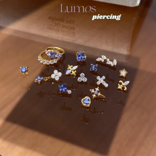 Lumos Lavender系列坦桑色内螺旋F136钛合金耳钉耳骨钉耳蜗钉免摘