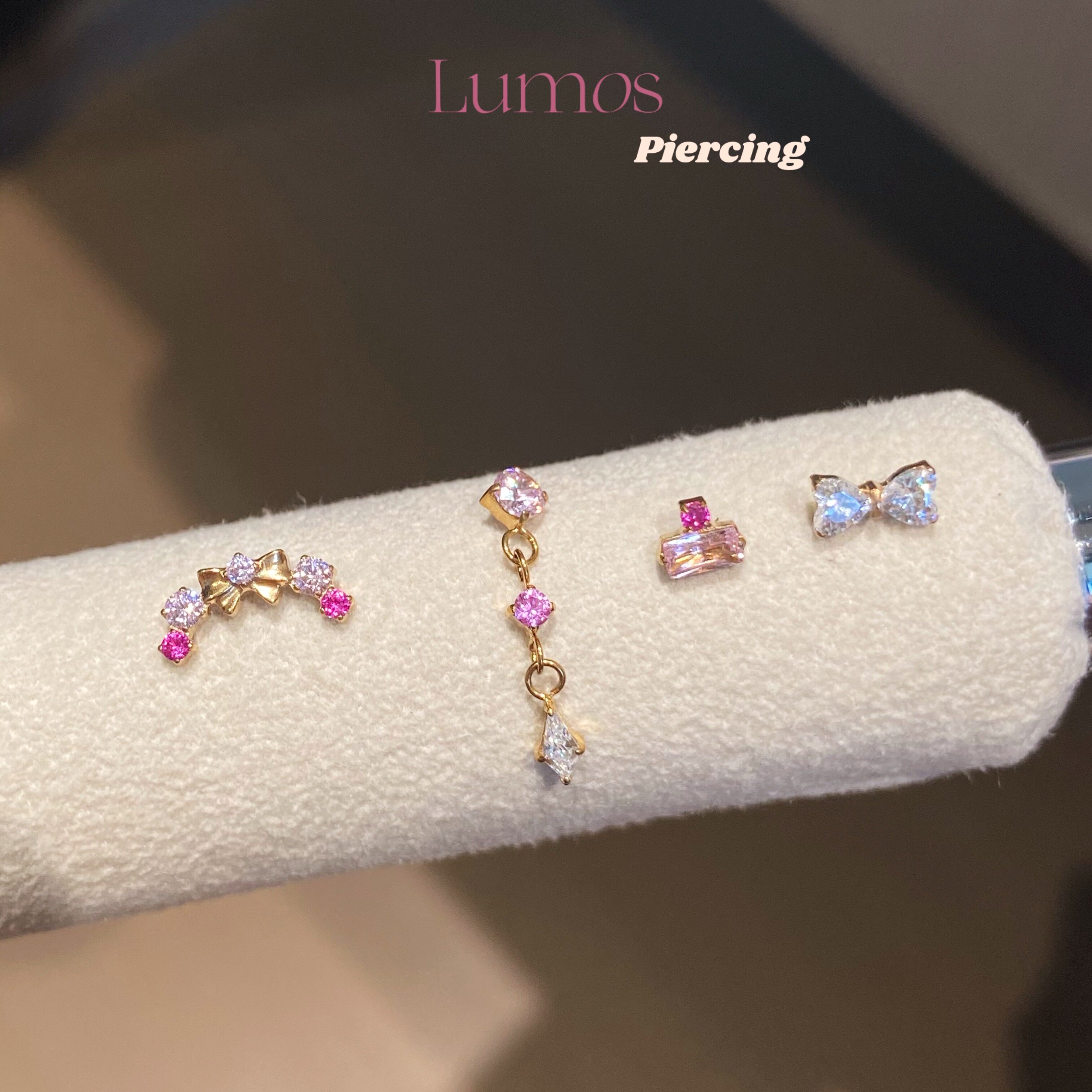 Lumos少女心事蝴蝶结钛合金耳钉