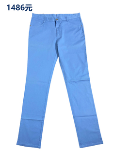 商品同款1486元男士时尚休闲裤纯棉纤维布直筒微弹长裤中高腰长裤