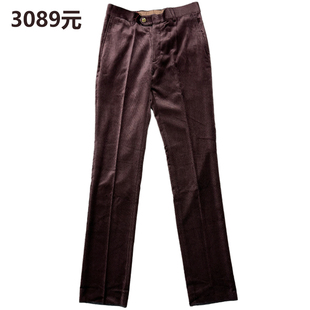 意大利进口面料专柜正品3089元男士时尚休闲西裤纯棉丝绒修身长裤
