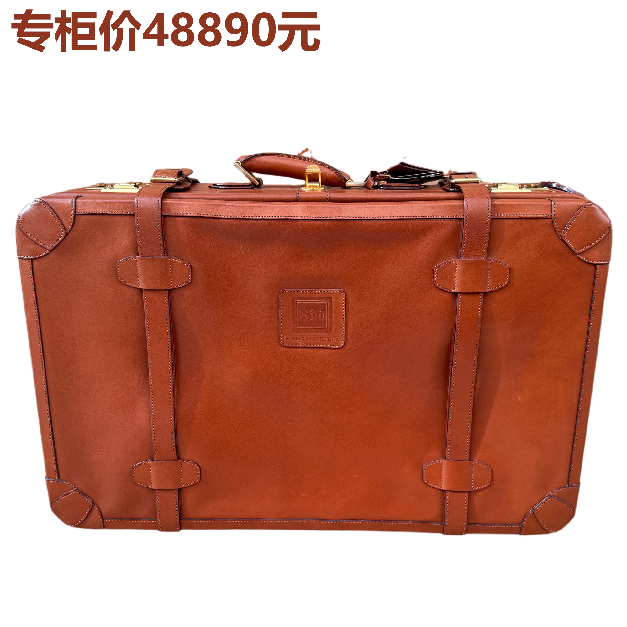 意大利原产全牛皮复古旅行箱微瑕
