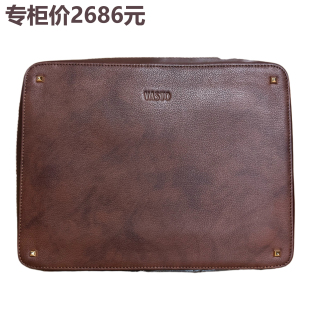 男士 专柜正品 头层牛皮手抓包 元 商务啡色大容量拉链手拿包 2686