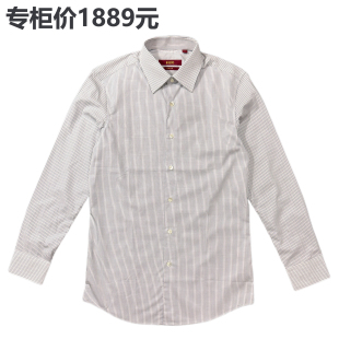 专柜1889元 一线高端男士纯棉格纹长袖衬衫 雅致修身版型