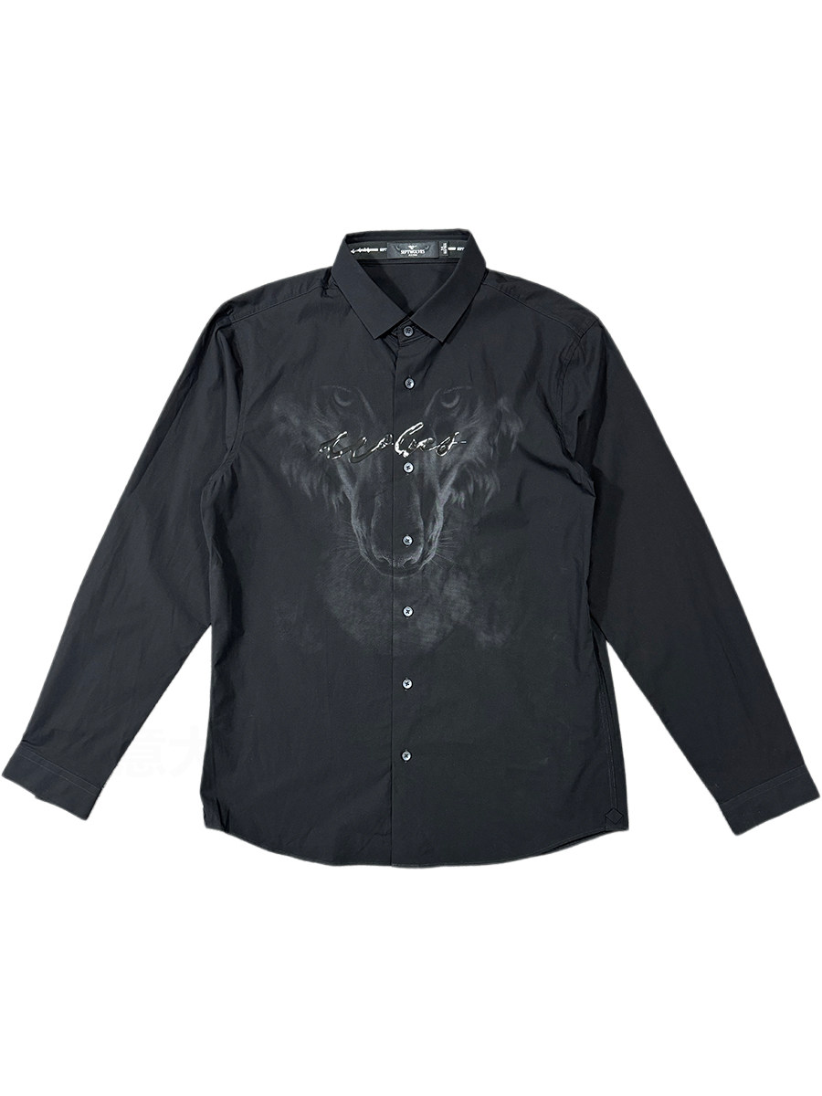 品牌正品工厂样衣杂款男士纯棉长袖衬衫纯色时尚尖领日常通勤青年