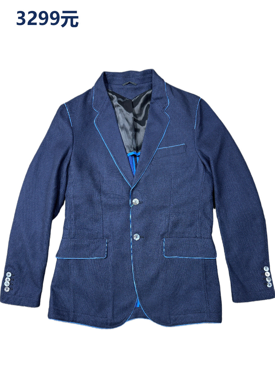 正品商场撤柜原3299元男士休闲单西服羊毛便服长袖修身双开叉时尚