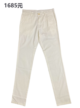 商场正品撤柜1685元男士纯棉休闲裤修身直筒微弹时尚上班纯色中腰
