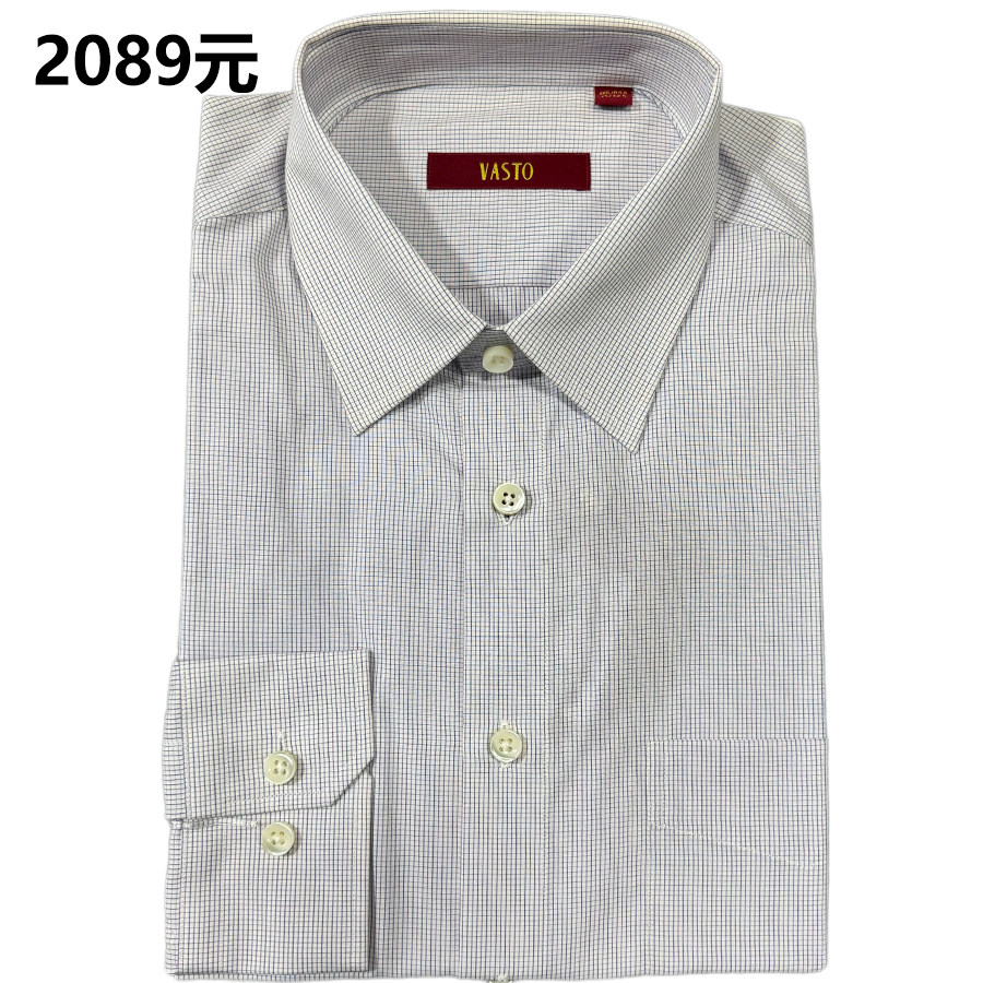 一线品牌商场2089元男士商务休闲长袖衬衫纯棉长绒棉吸湿透气上班