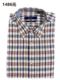 正品 时尚 原1486元 短袖 商场同款 修身 男士 纯棉格子衬衫 尖领商务休闲