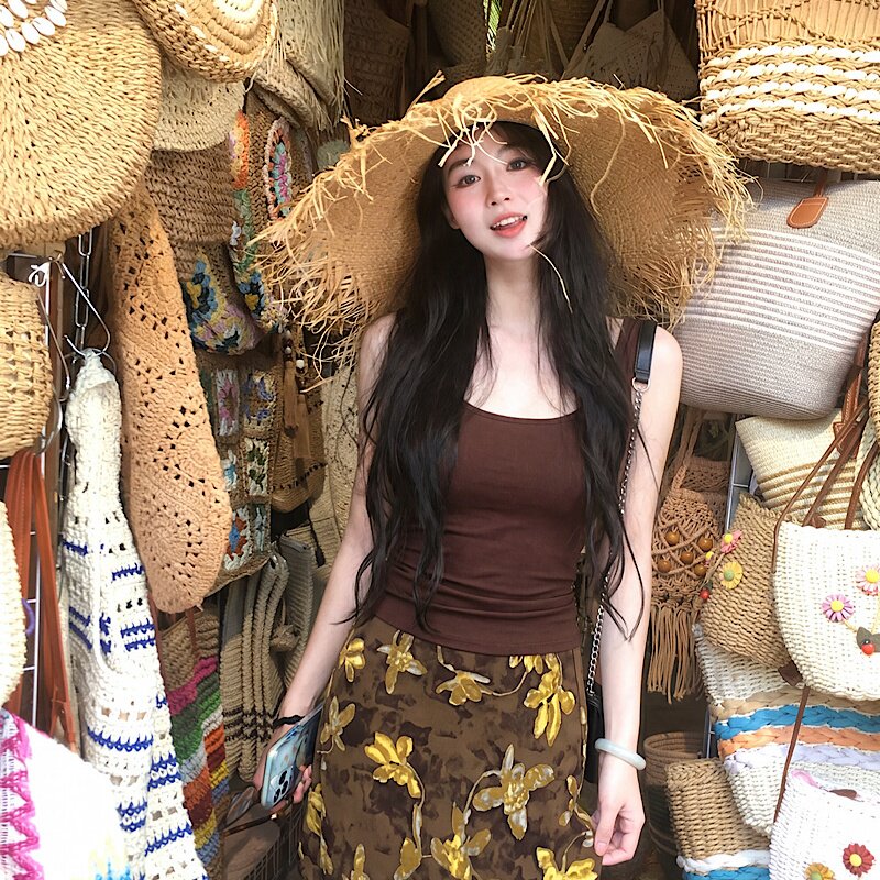 夏日绝美巨好看套装泰式风泰国云南大理丽江暑期热门穿搭美拉德女