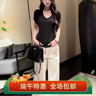 【老钱白牛】D家经典款牛仔 阔腿直筒牛仔长裤