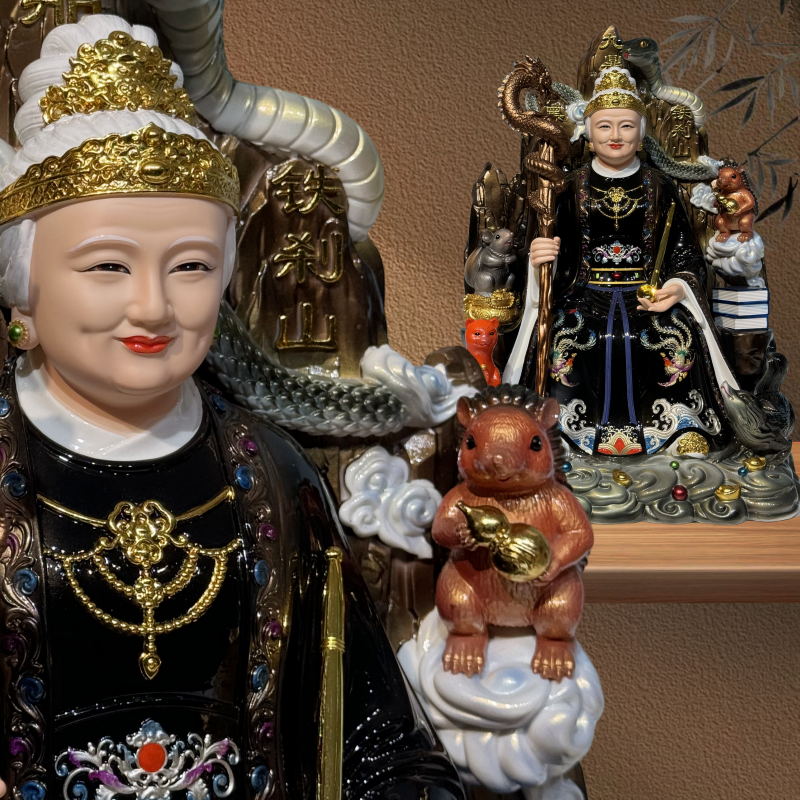 黑老太神像铁刹山黑妈妈东北四大家族黑老太太汉白玉瓷像家用堂口