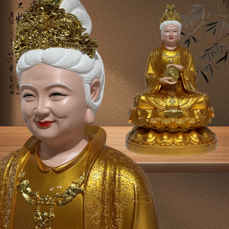 新款无生老母像体骊山圣母骊山娘娘八卦老母无极老母像家用摆件
