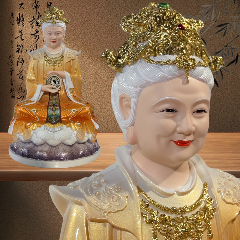 无生老母汉白玉神像无极老母骊山圣母娘娘精品仿瓷佛像家用供奉