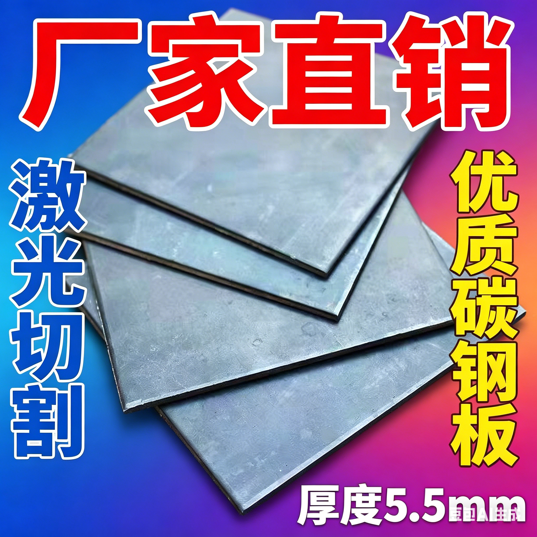 5.5毫米厚铁板片方钢板235碳钢板预埋板焊接底板加厚钢板智能激光