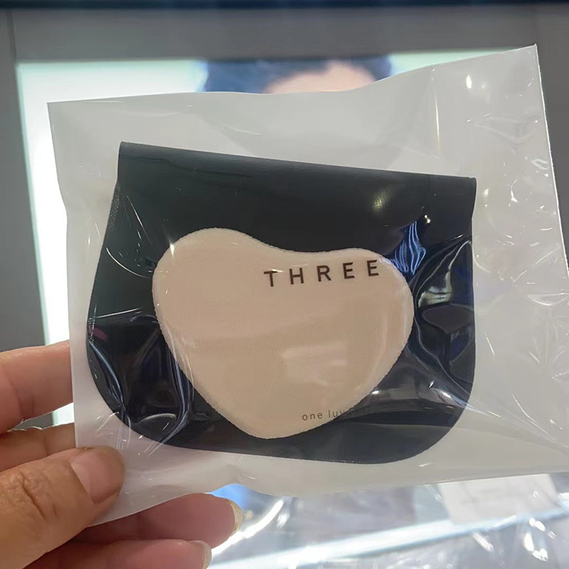 日本THREE双面粉扑分时段粉饼专用化妆海绵粉底液散粉