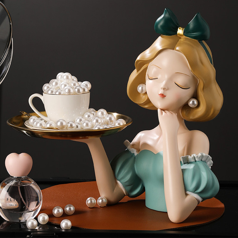 创意入户玄关客厅桌面收纳钥匙首饰高档装饰轻奢白雪公主托盘摆件,家居饰品,桌面摆件,淘宝优惠券,粉丝福利购,淘宝优惠卷