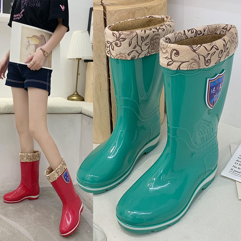四季时尚雨鞋女式防水防滑胶鞋工作鞋中高筒雨靴水鞋橡塑套鞋女鞋