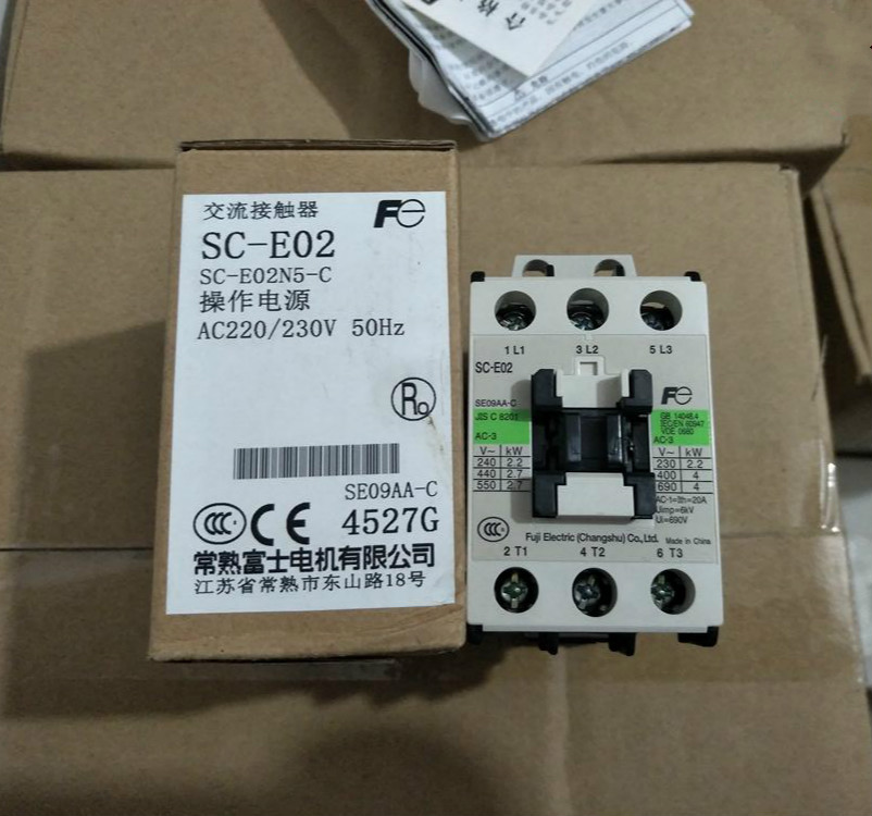 接触器,交直流,110V,9A, 原装正品常熟富士交流接触器 sc-e02 e02p se09aa-c 110v 220v 9a
