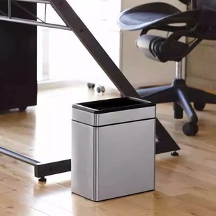 代购美国Simplehuman 高端厨房卫生间不锈钢开盖垃圾桶垃圾分类