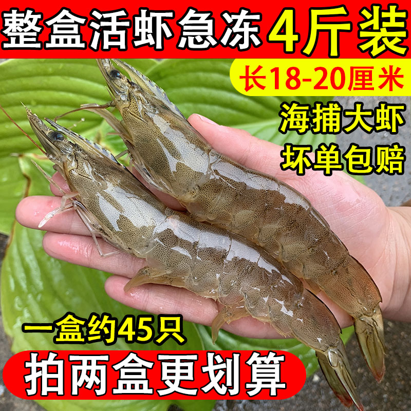 海捕新鲜对虾2030大虾第二盒满减