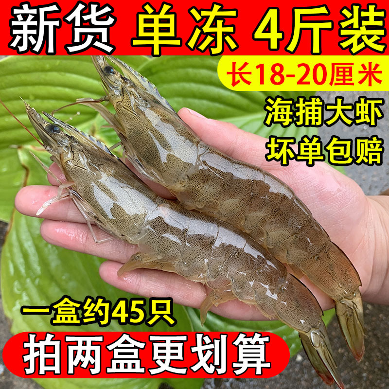 海捕新鲜对虾2030大虾第二盒满减