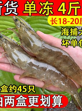 海捕新鲜对虾2030大虾第二盒满减