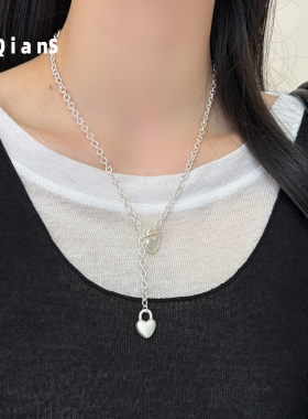 2026新款OT扣爱心锁骨链情侣