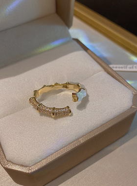 芊水女猫眼石日韩竹节猫眼石戒指