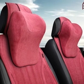 记忆棉汽车头枕型枕麂皮绒汽车腰靠护颈枕汽车靠枕车载头枕记忆棉