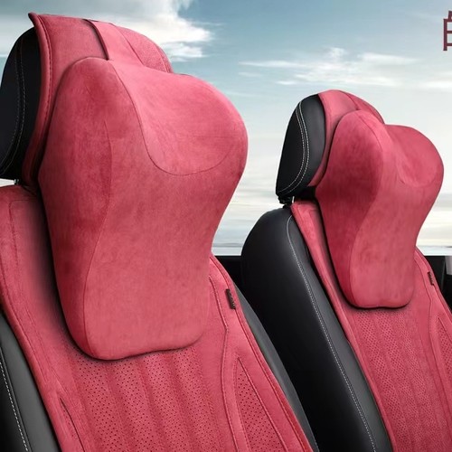 记忆棉汽车头枕型枕麂皮绒汽车腰靠护颈枕汽车靠枕车载头枕记忆棉