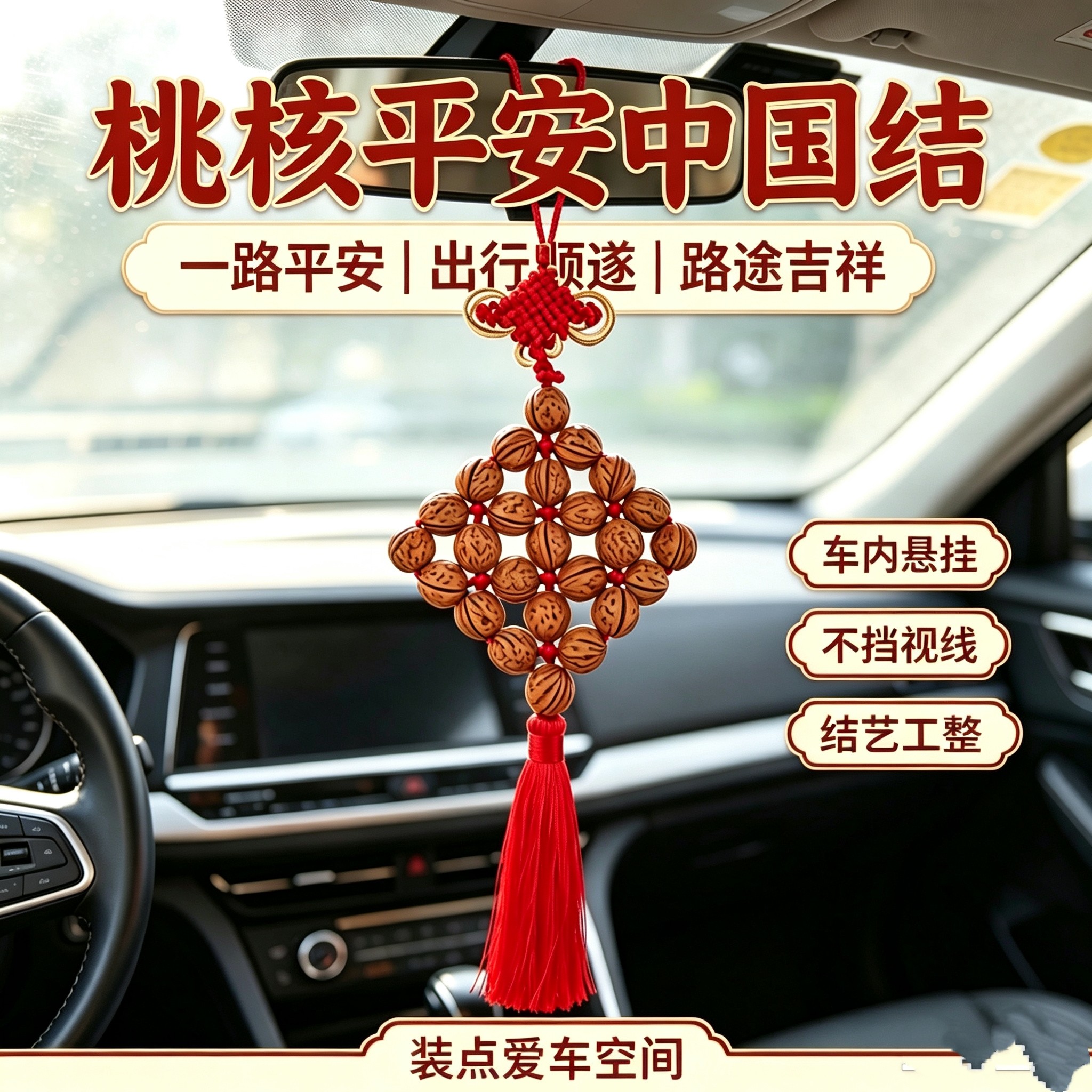 桃核挂饰汽车挂件车内挂饰后视镜挂件车内挂饰后视镜挂件车内挂饰