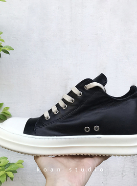 KOAN自制 暗黑精工内外全牛皮低帮系带白头厚底鞋 TPU奶香底