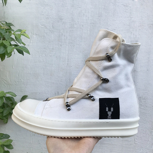koan精工白色高帮系带五芒星情侣鞋 奶香底 Owens厚底鞋