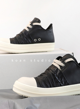 koan家 特精工副线 低帮水蜡黑褶皱系带鞋 情侣鞋TPU厚底鞋